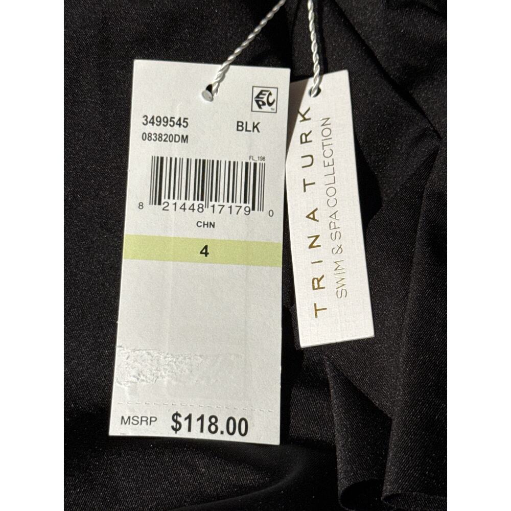Trina Turk Black Off Shoulder Ruffle Tankini Swim Top 4 NWT - Picture 3 of 3